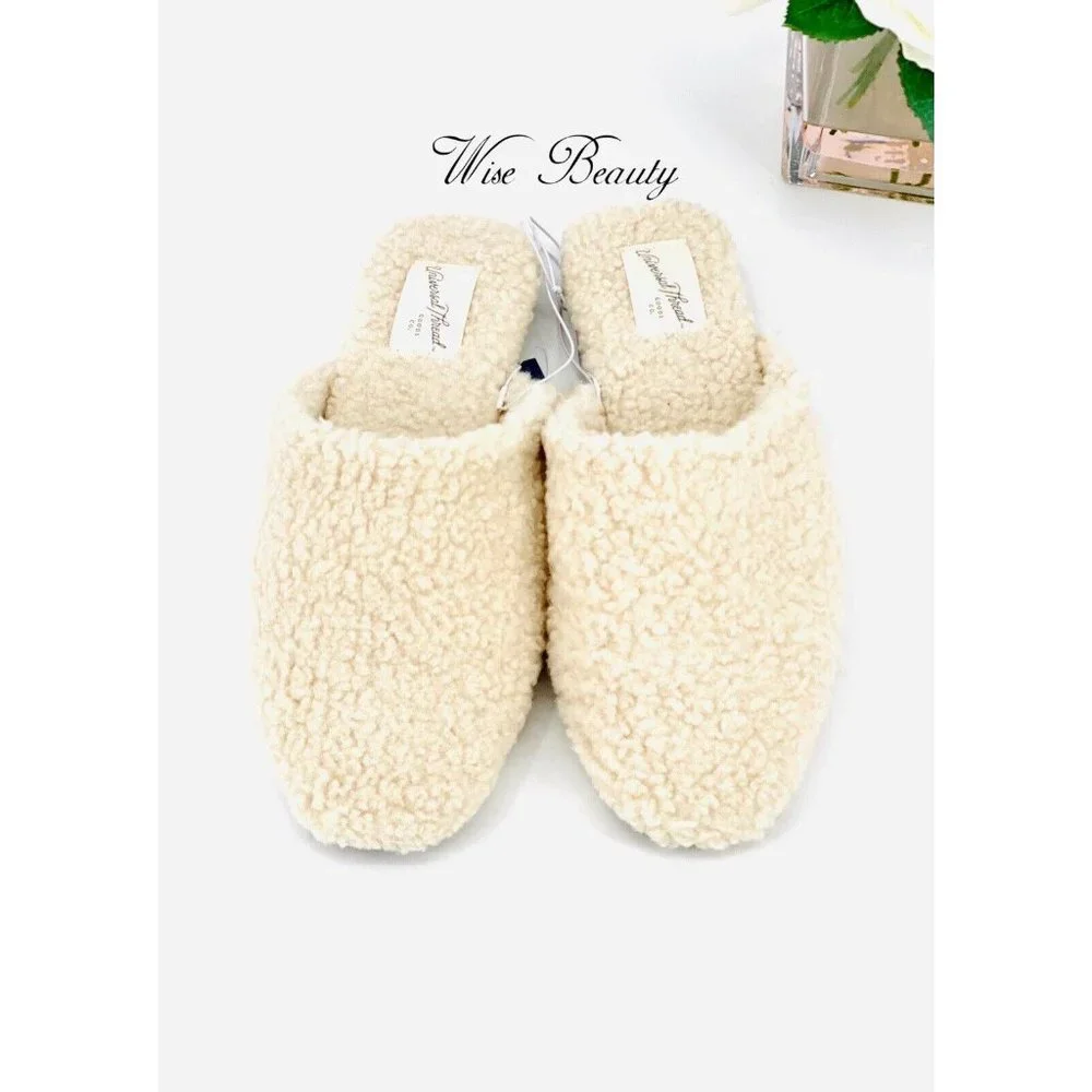 NEW Womens Margot Sherpa Mule Sz 9.5 Slip-On Cream Memory Foam Universal Thread - Picture 5 of 9